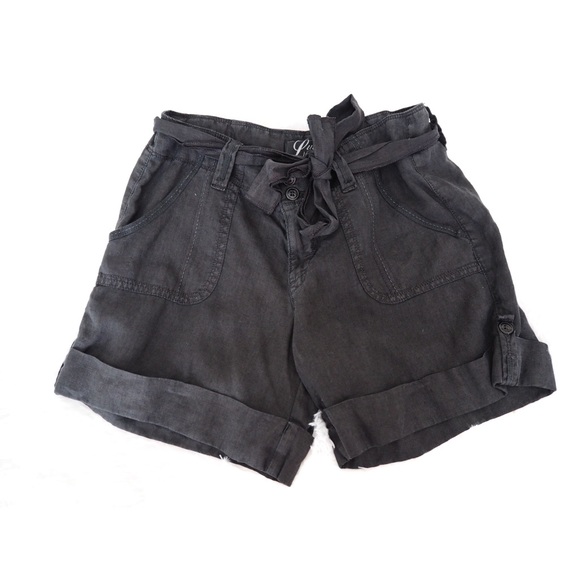 Lucky Brand Pants - Lucky Brand Black Paperbag Linen Shorts